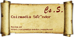 Csizmadia Sándor névjegykártya