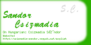 sandor csizmadia business card